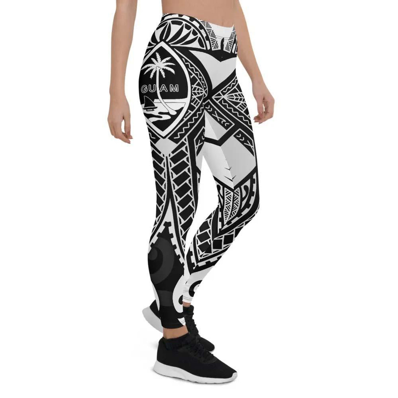 Guam Polynesian Legging - Guam White Seal with Polynesian Tattoo Ver 01 1