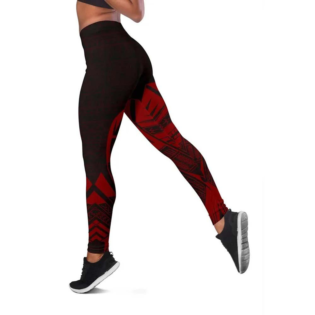 Tokelau Polynesian Legging - Polynesian Tattoo Red Version 3