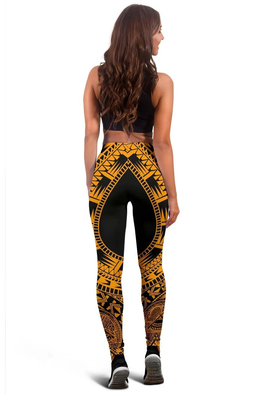 American Samoa Legging Polynesian Pattern Gold 4