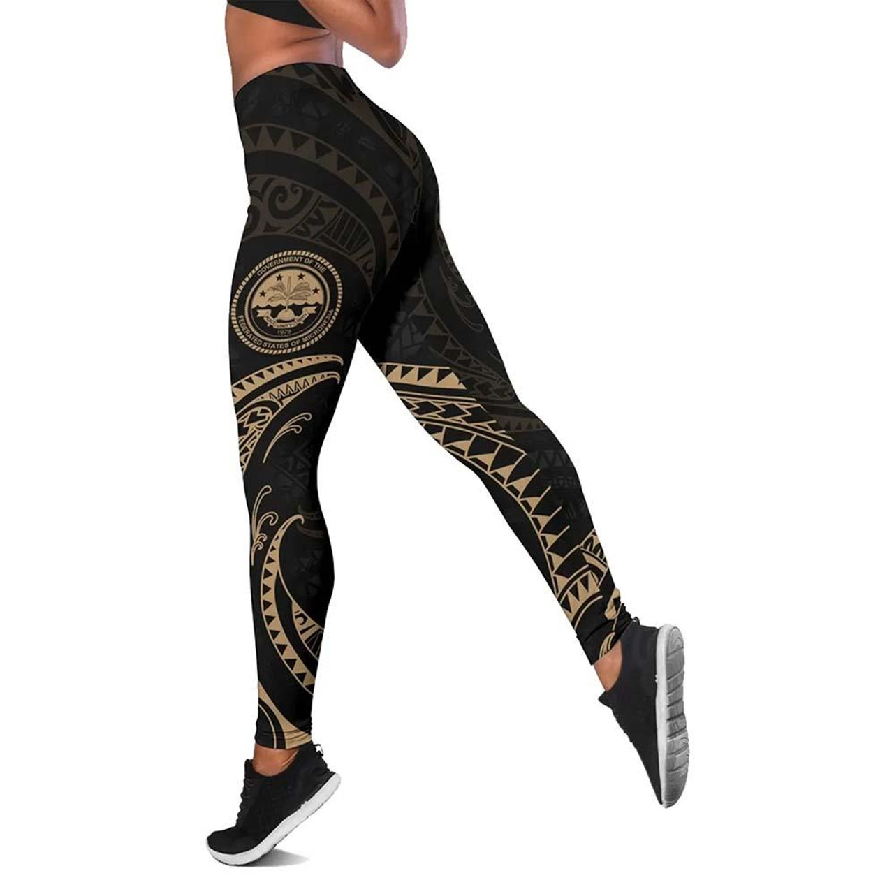 Federated States of Micronesia Legging - Gold Tribal Wave 1