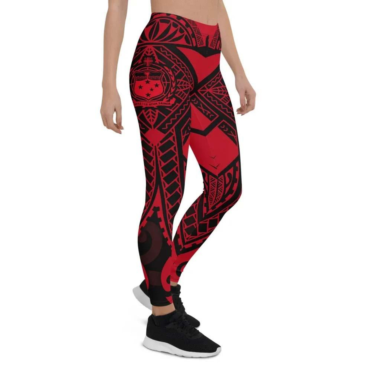 Samoa Polynesian Legging - Samoa Red Seal with Polynesian Tattoo 1