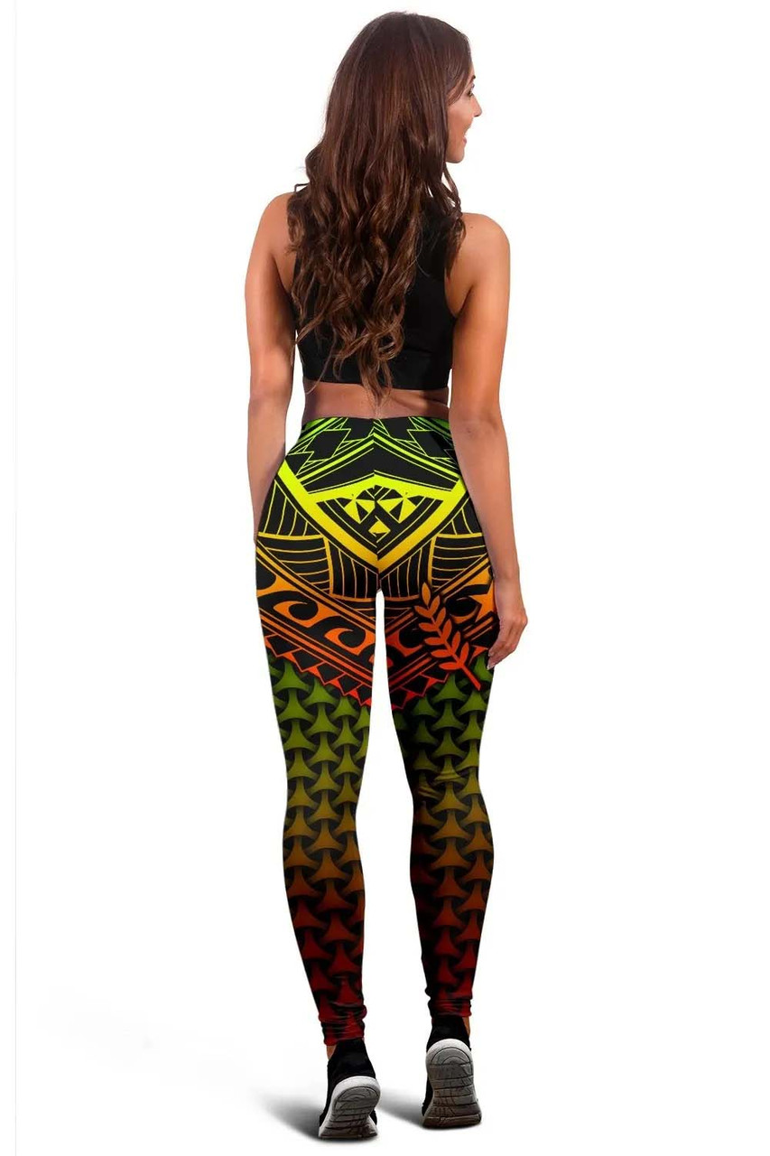 Polynesian Kosrae Legging - Reggae Vintage Polynesian Patterns 4