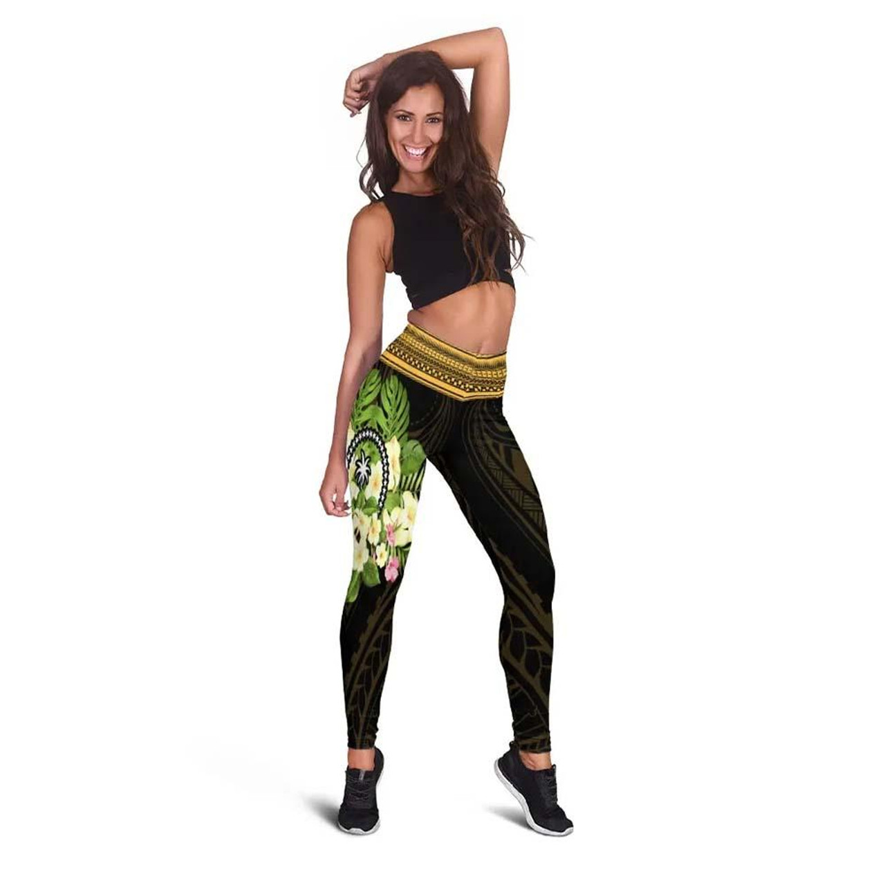 Chuuk State Legging - Polynesian Gold Patterns Collection 3