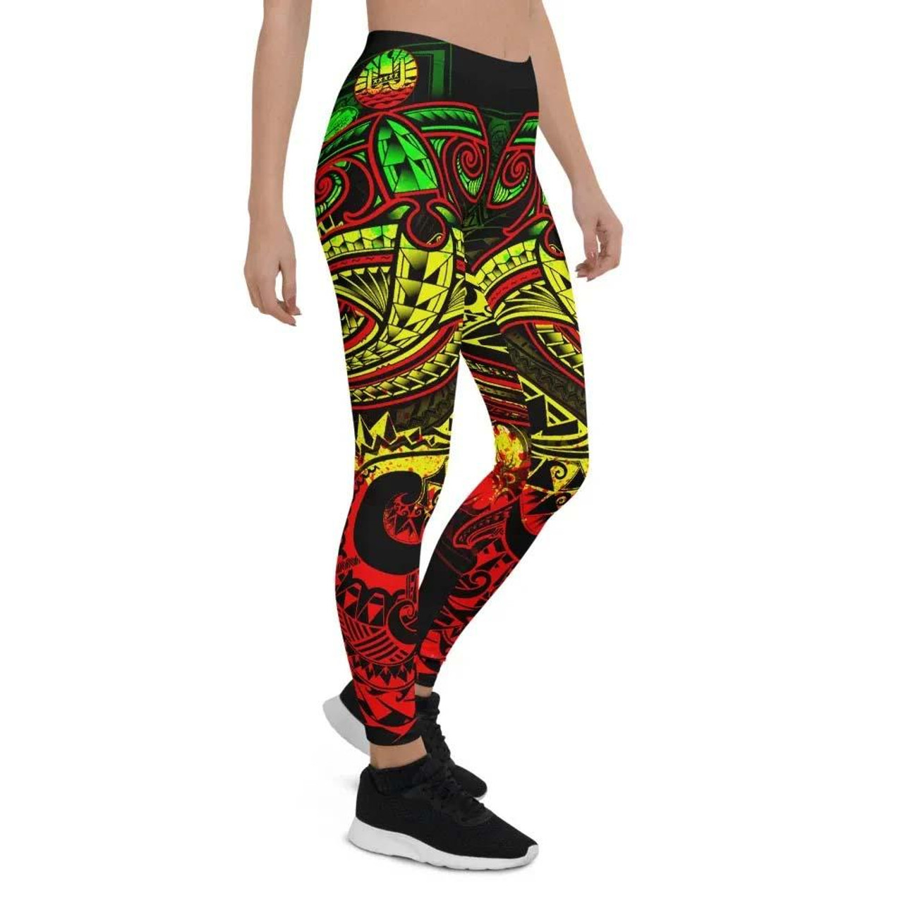 Tahiti Legging - Reggae Shark Polynesian Tattoo 1