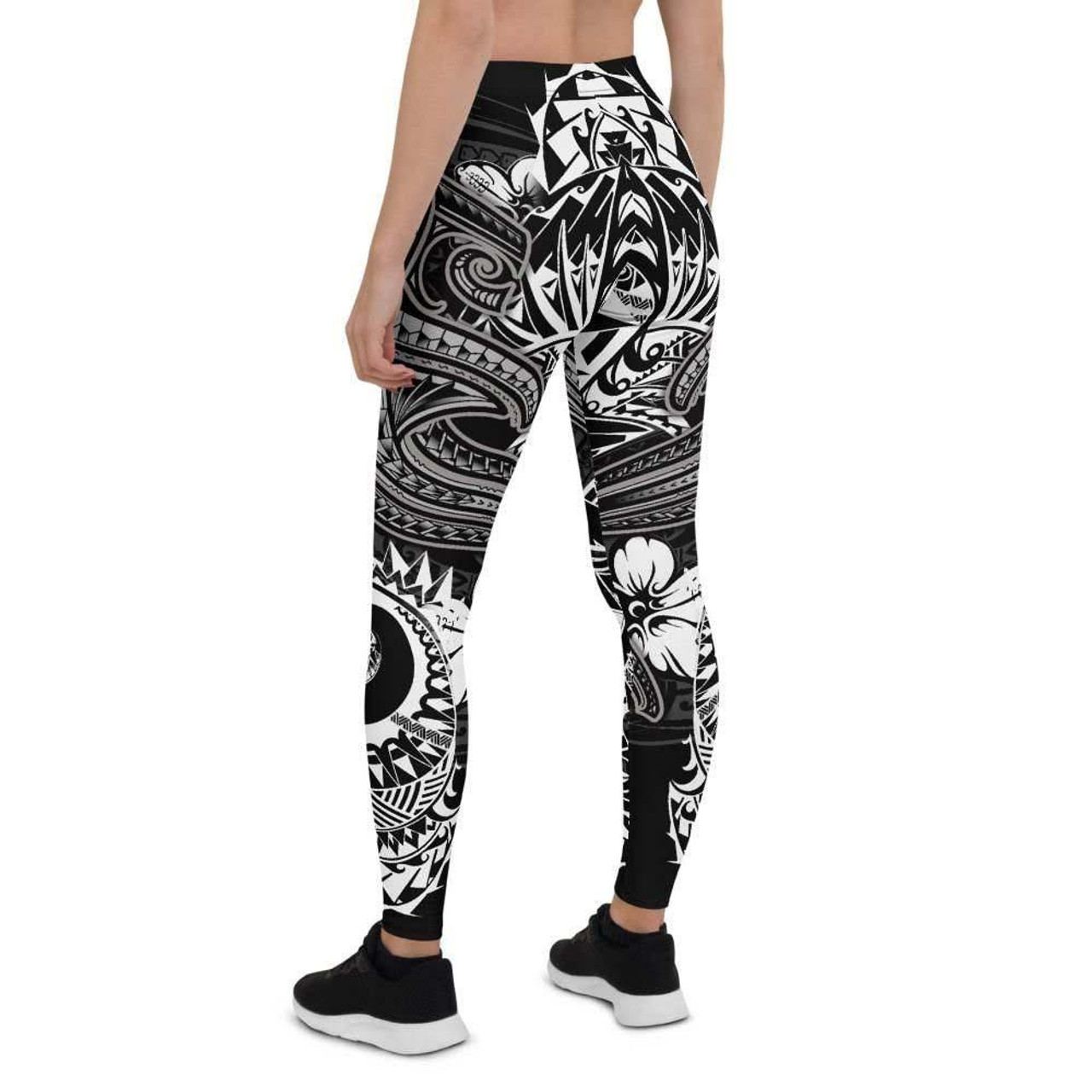 Polynesian Legging - White Shark Polynesian Tattoo 4