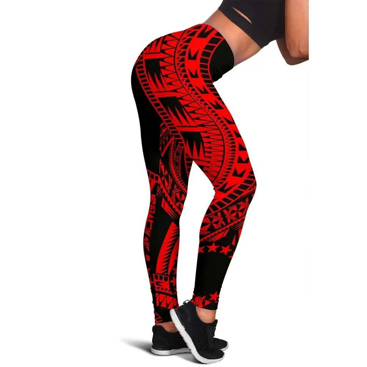 Cook Islands Legging Polynesian Pattern Red 1