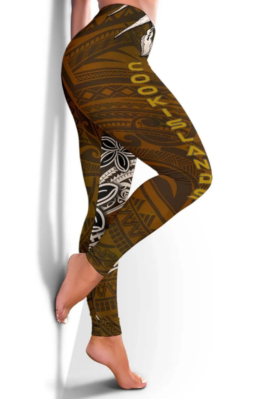 Cook Islands Polynesian Legging - Polynesian Boar Tusk 1