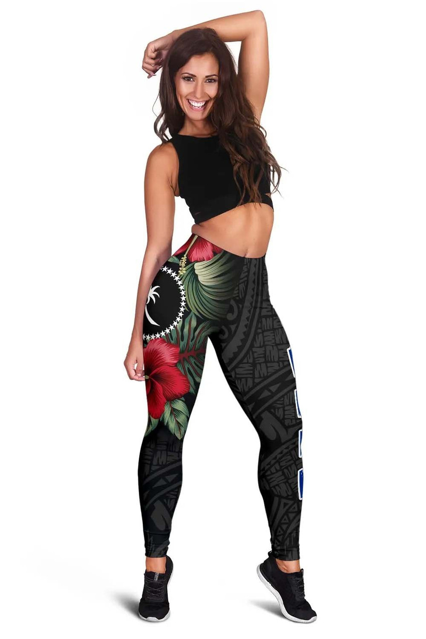 Chuuk Polynesian Legging - Hibiscus Coat of Arms 2