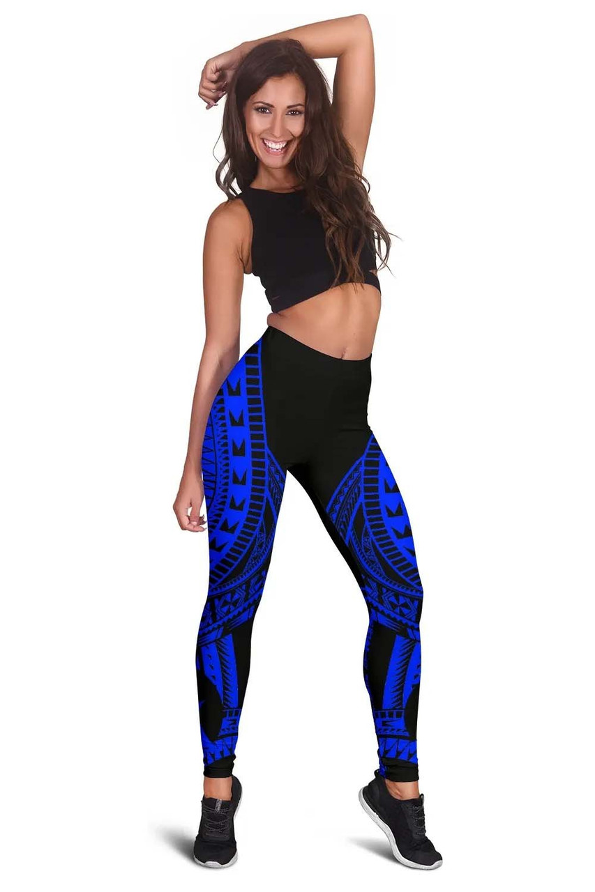 Tokelau Legging Polynesian Pattern Blue 2