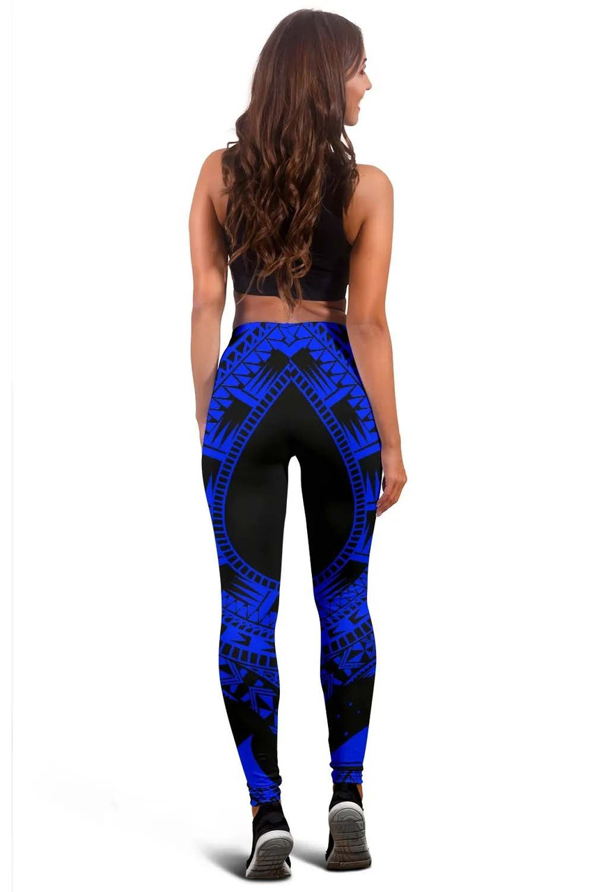 Tokelau Legging Polynesian Pattern Blue 4