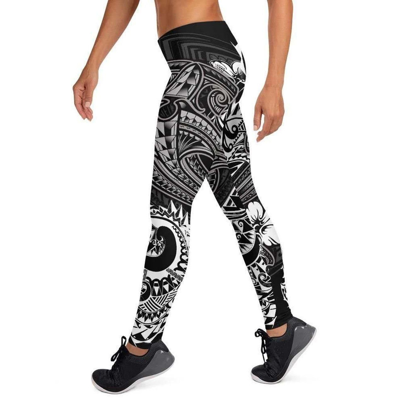 Hawaii Polynesian Legging - Kanaka Maoli White Shark Polynesian Tattoo 4