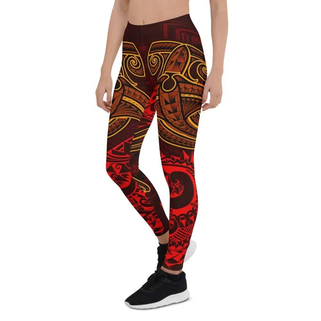 Tahiti Legging - Red Shark Polynesian Tattoo 4