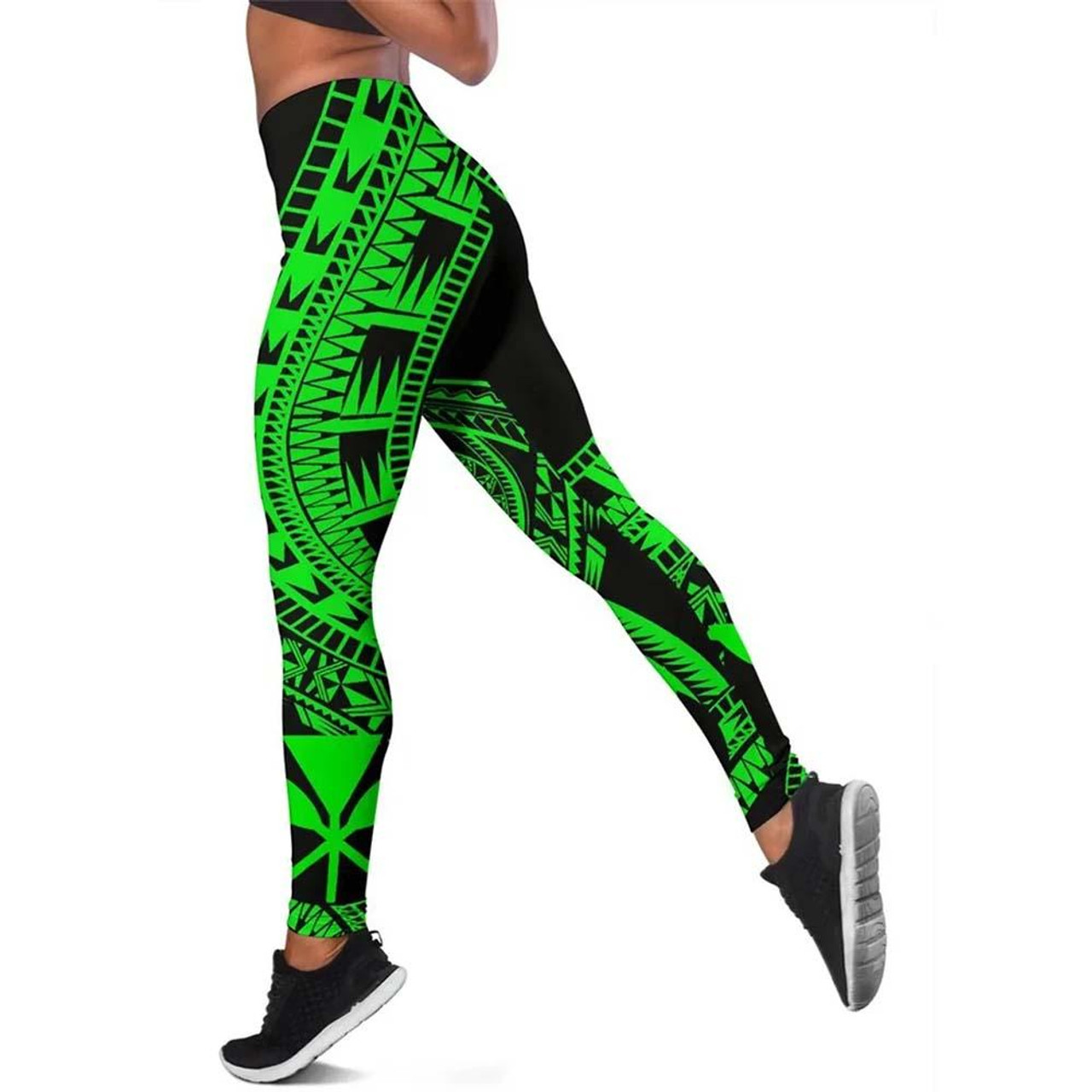 Hawaii Legging Polynesian Pattern Green 2