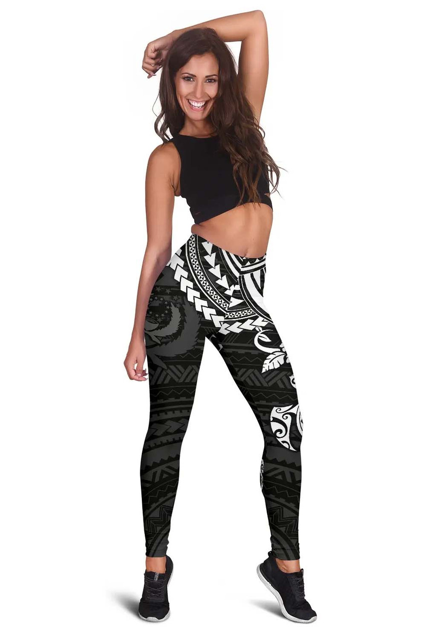 Pohnpei Polynesian Legging (Women) - Polynesian White Turtle 2