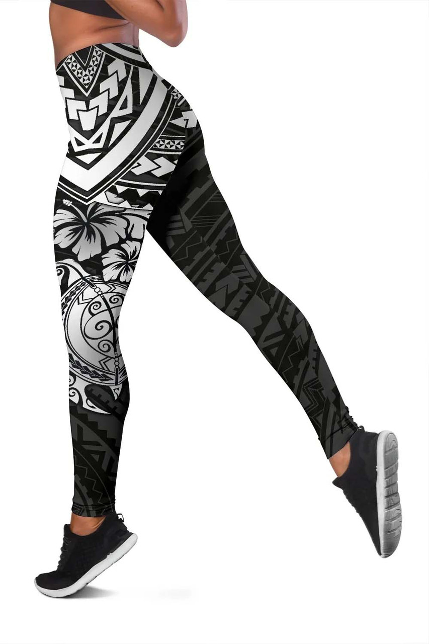 Pohnpei Polynesian Legging (Women) - Polynesian White Turtle 3