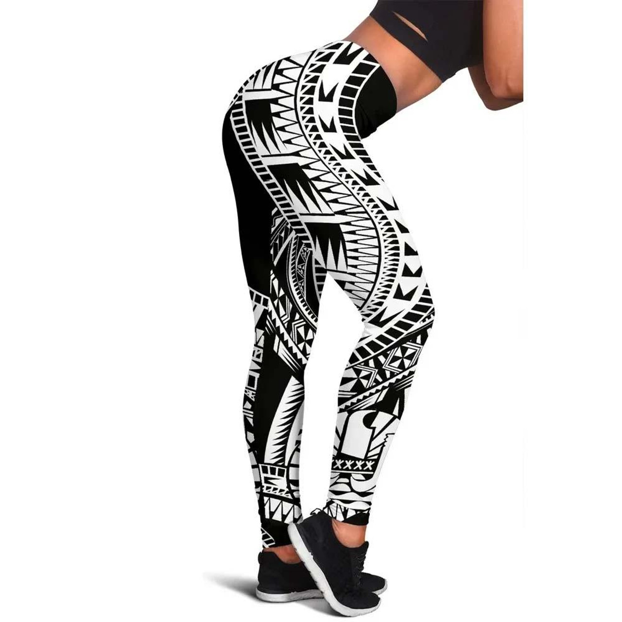 Tahiti Legging Polynesian Pattern Black 1