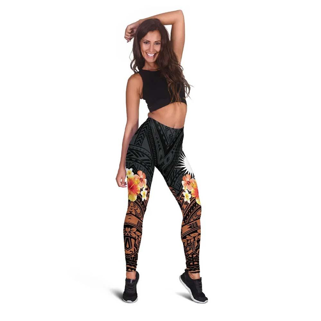 Marshall Islands Legging - Tribal Pattern Hibiscus 3