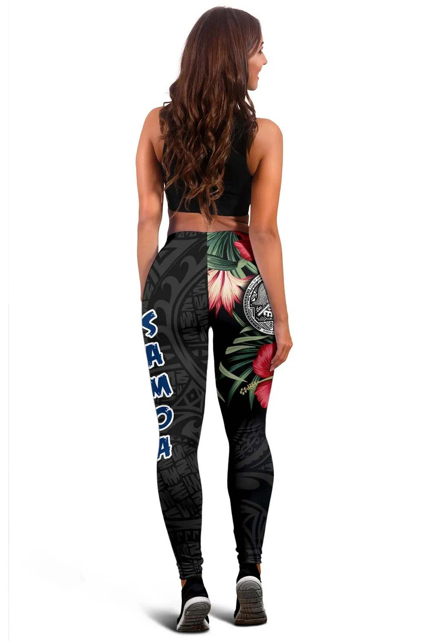 American Samoa Polynesian Legging - Hibiscus Coat of Arms 4