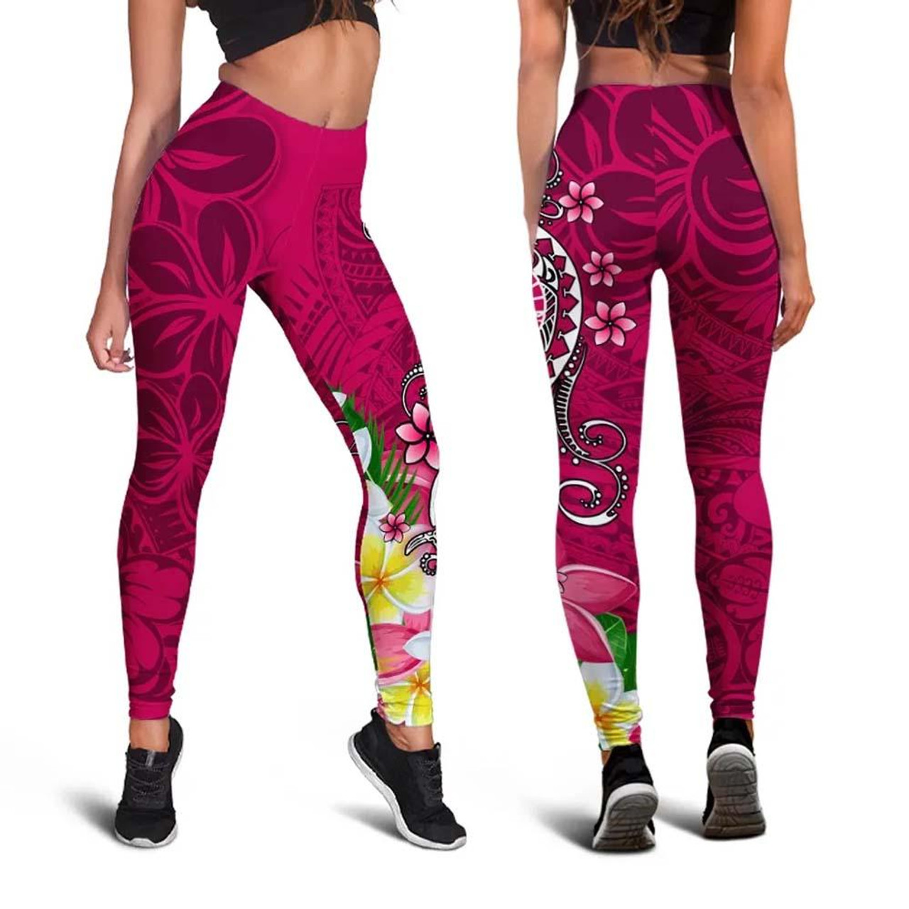 Tahiti Legging - Turtle Plumeria (Pink) 2