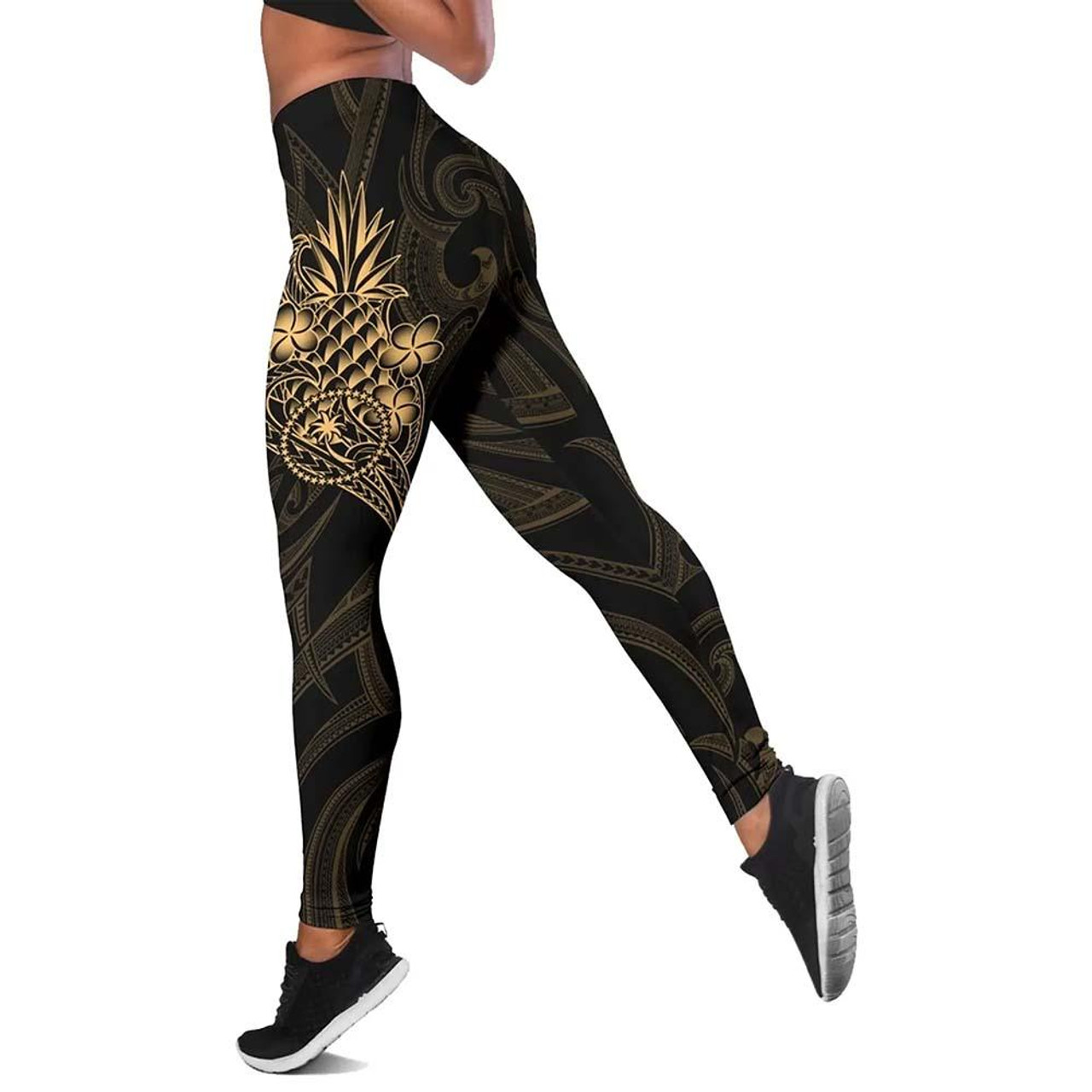 Chuuk Micronesia Legging - Gold Pineapple 1