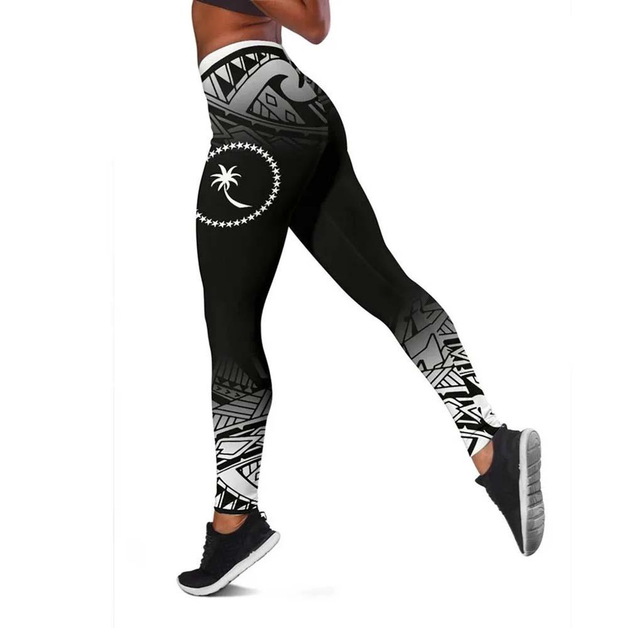 Chuuk Legging - Micronesian Black Fog Style 4