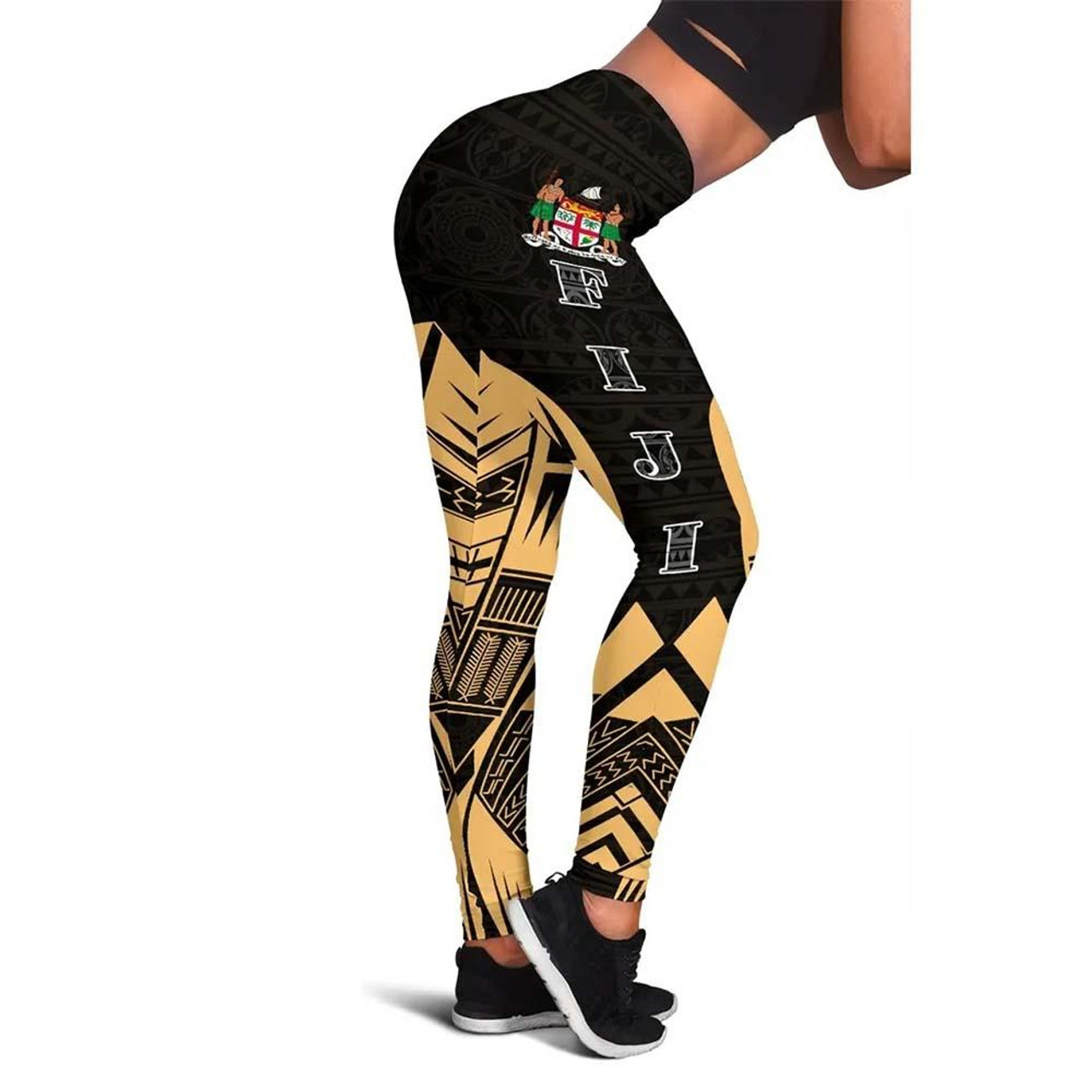 Fiji Polynesian Legging - Polynesian Tattoo Gold Version 1