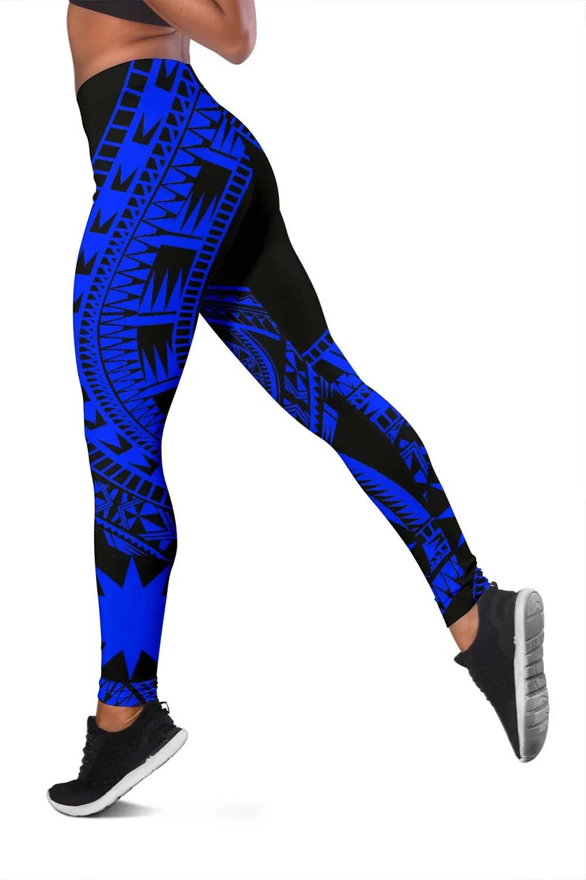 Nauru Legging Polynesian Pattern Blue 3