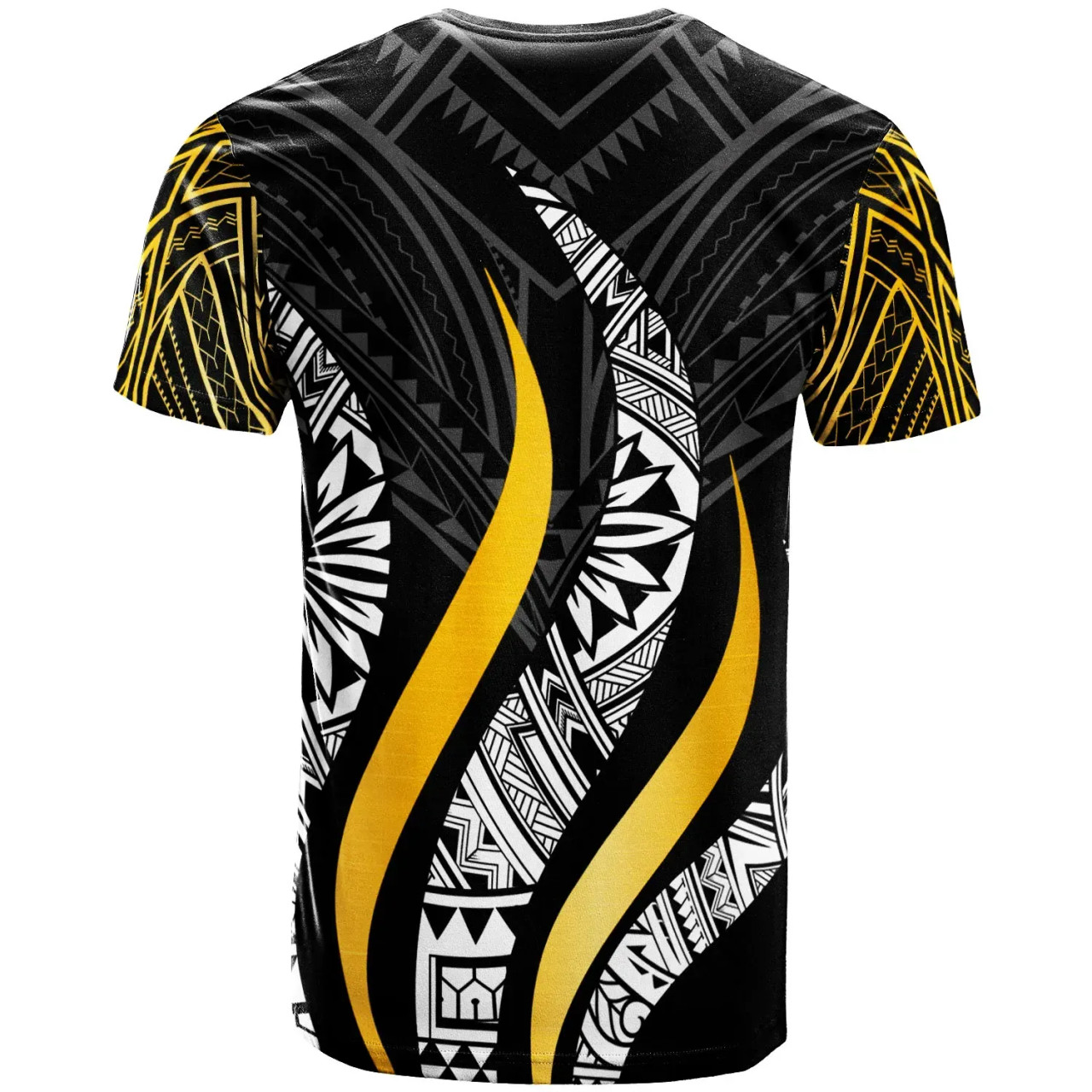 Cook Islands Custom Personalised T- Shirt - Cook Islands Strong Fire Pattern Gold 2