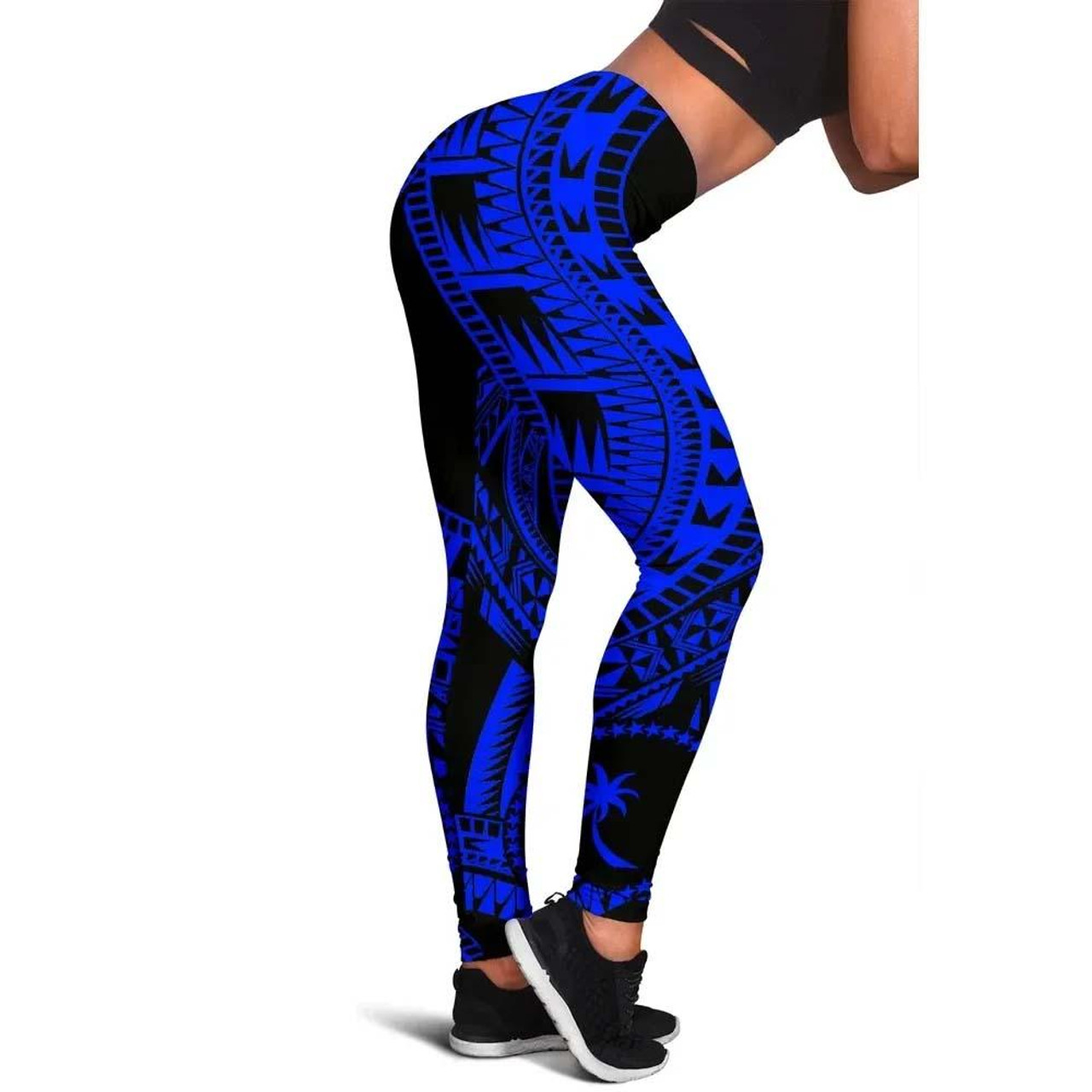 Chuuk Legging Polynesian Pattern Blue 1