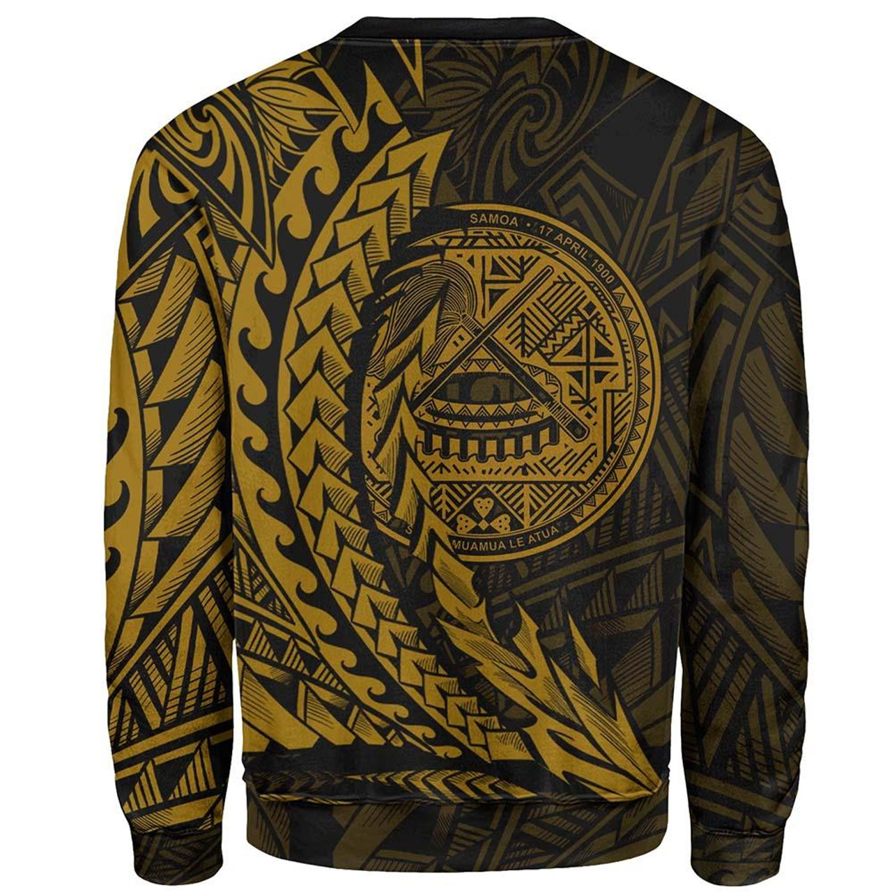 American Samoa Custom Personalised Sweatshirt - Wings Style Gold Color 2