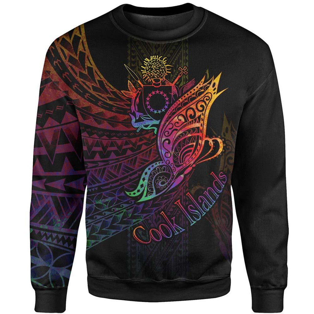 Cook Islands Sweatshirt - Butterfly Polynesian Style 1