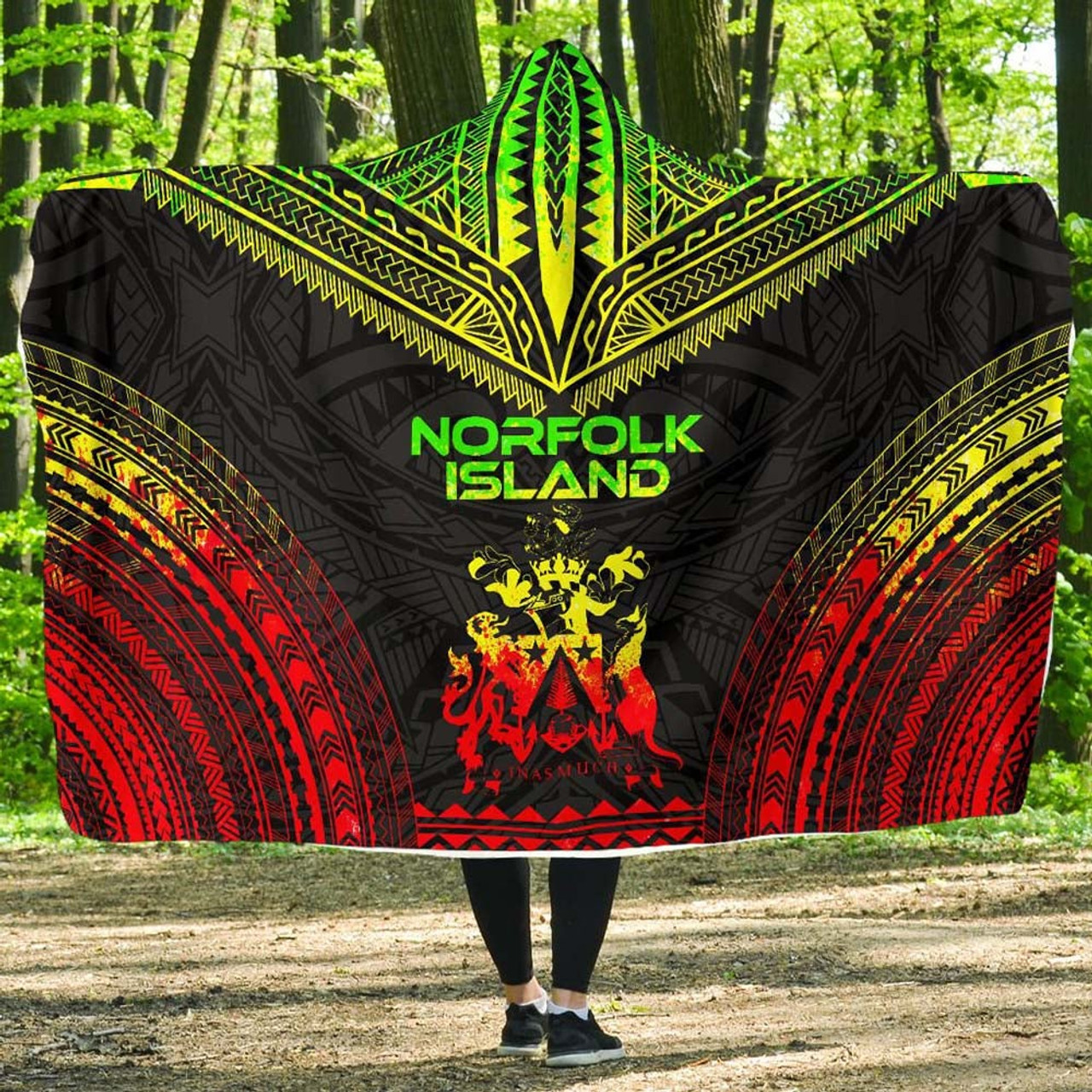 Norfolk Island Polynesian Chief Hooded Blanket - Reggae Version 1