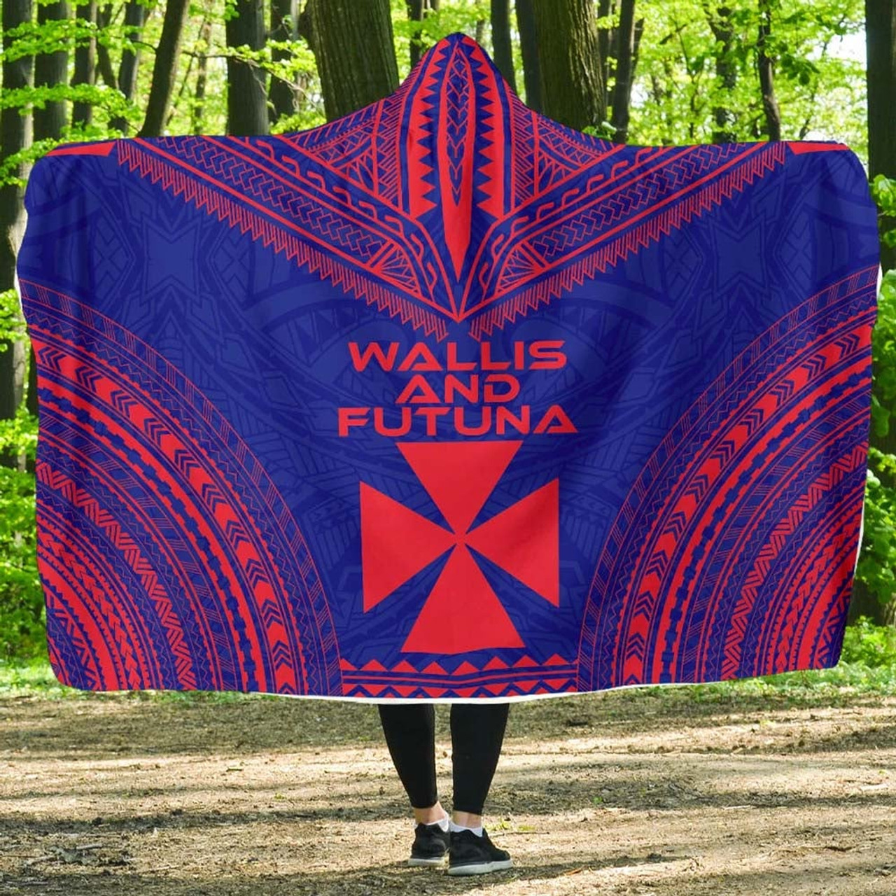 Wallis And Futuna Flag Polynesian Chief Hooded Blanket 1