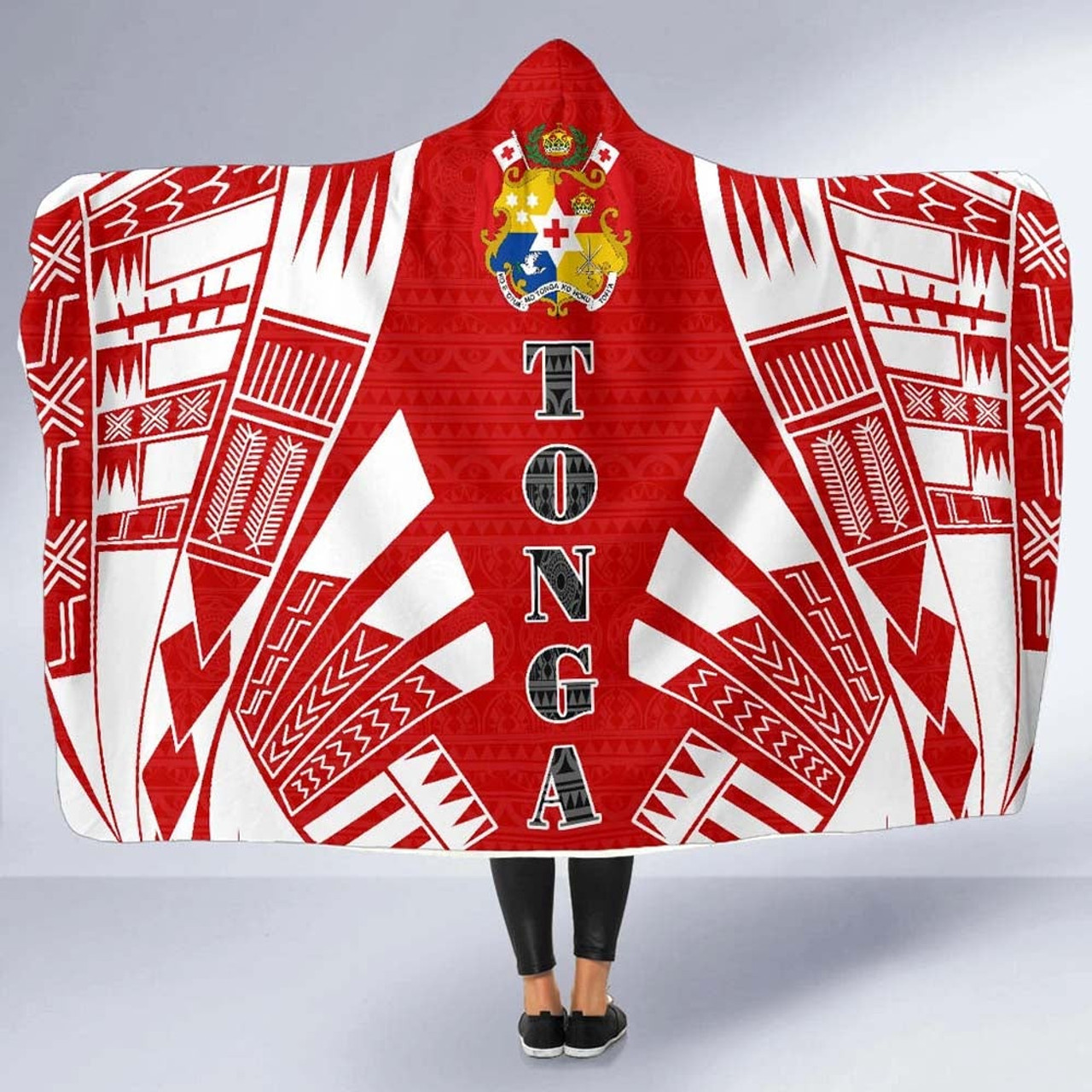 Tonga Hooded Blanket - Polynesian Tattoo Flag 5