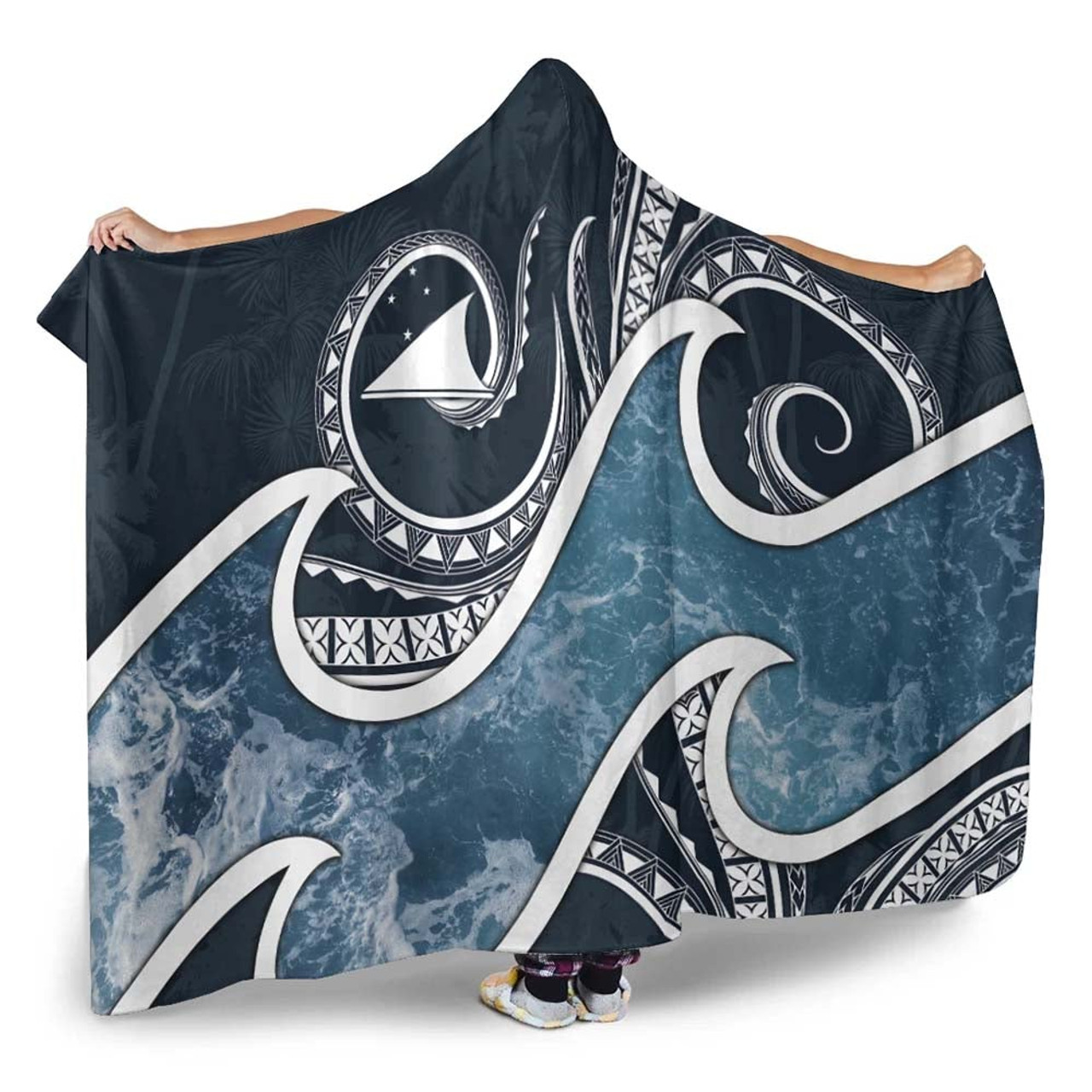 Tokelau Polynesian Hooded Blanket - Ocean Style 4