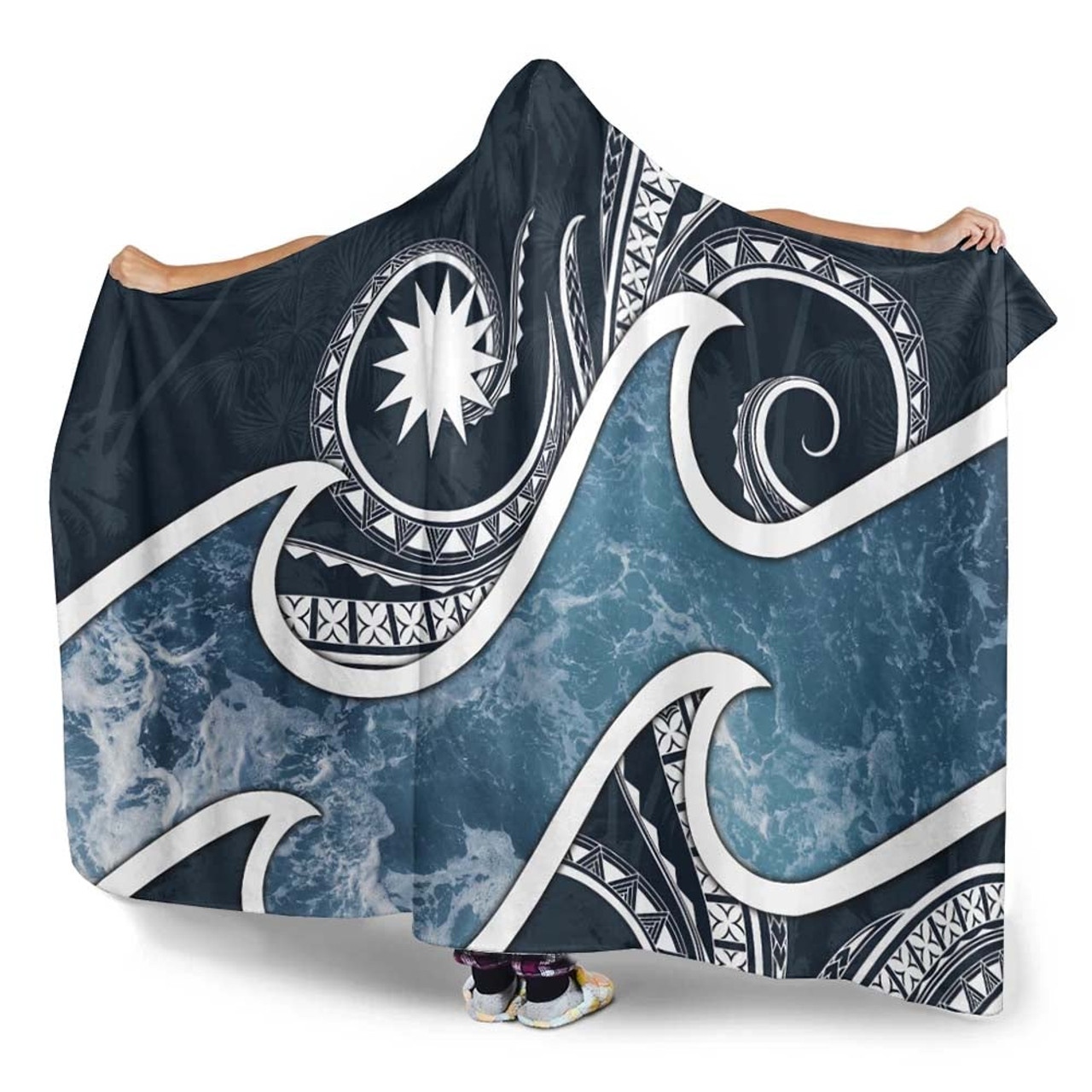 Nauru Polynesian Hooded Blanket - Ocean Style 2