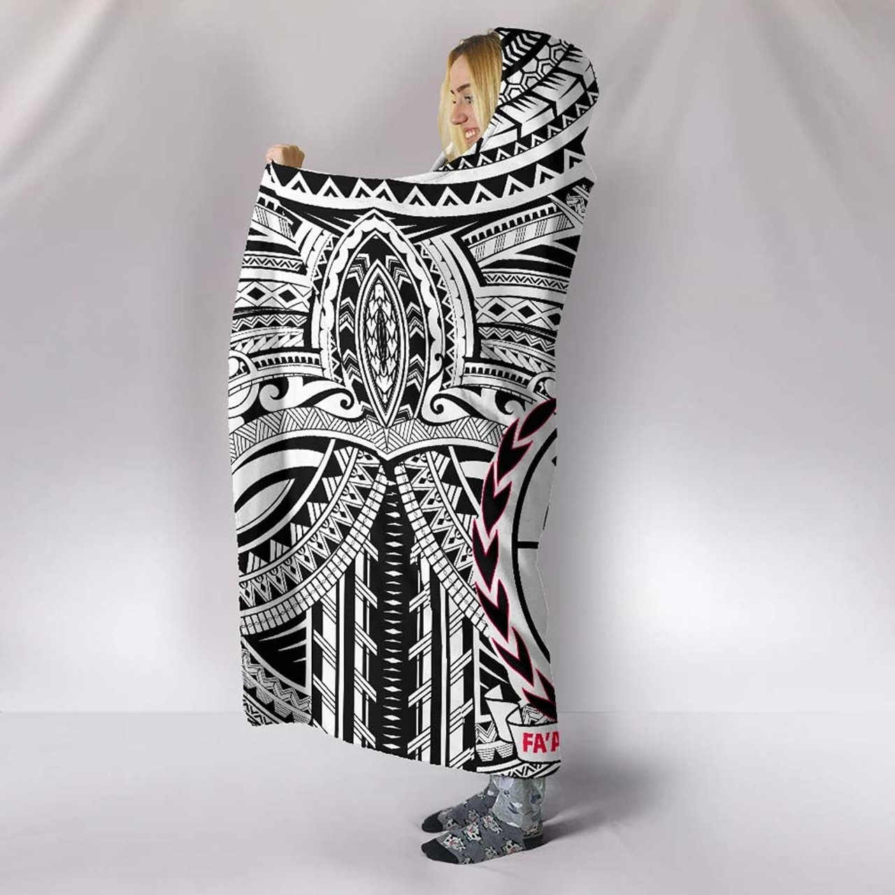 Samoa Hooded Blanket - Coat Of Arm (White) 4