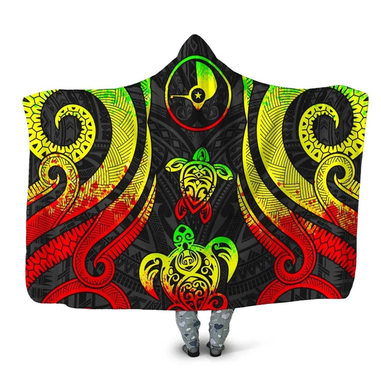 Yap Hooded Blanket - Reggae Tentacle Turtle 1