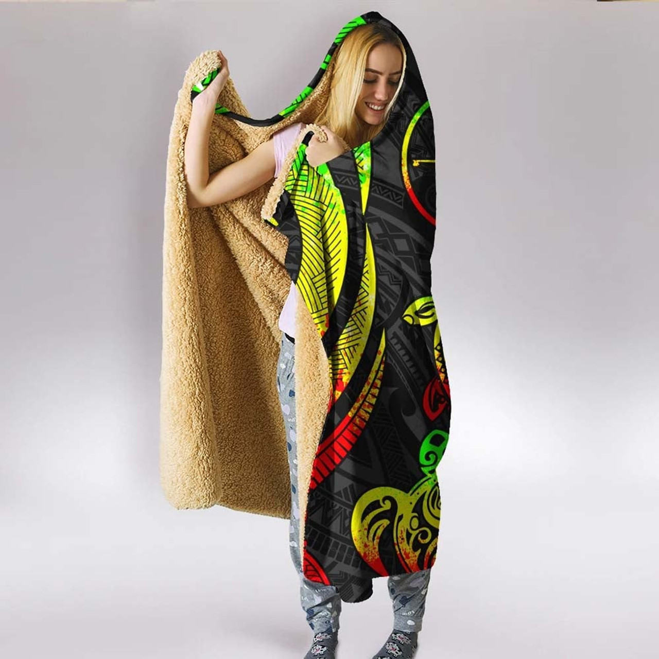 Yap Hooded Blanket - Reggae Tentacle Turtle 2