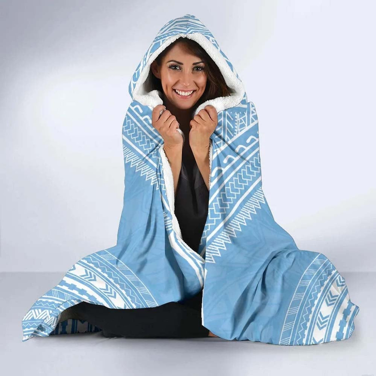 Federated States Of Micronesia Flag Polynesian Chief Hooded Blanket 3