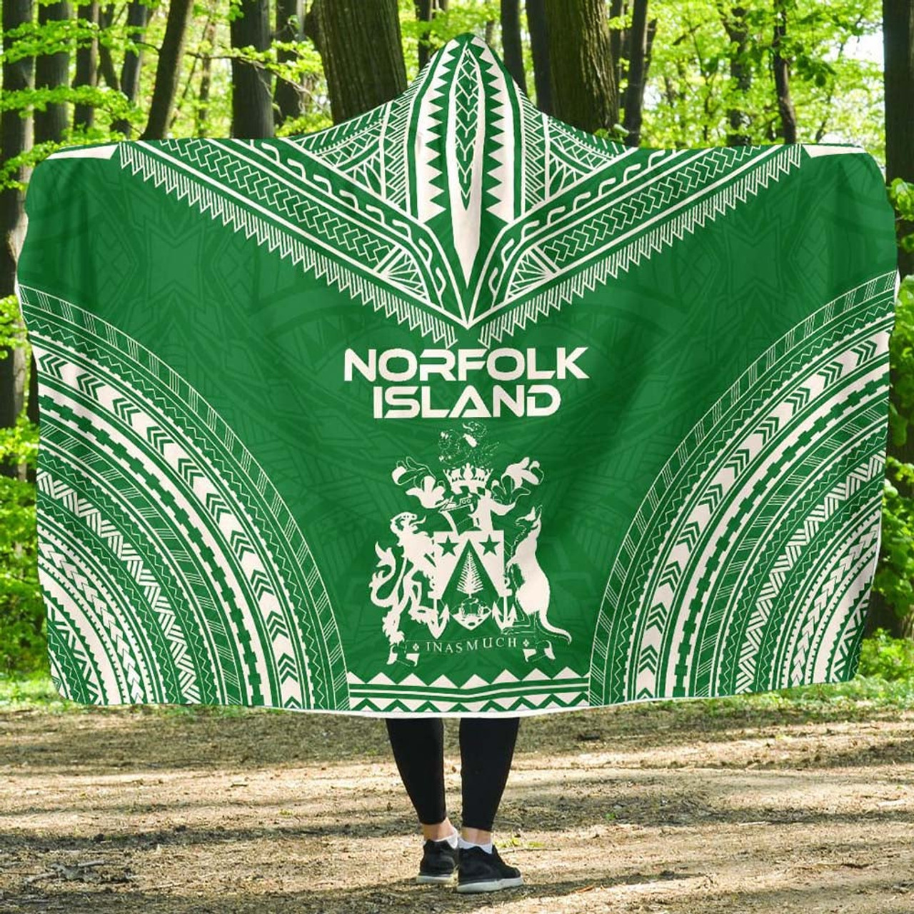 Norfolk Island Flag Polynesian Chief Hooded Blanket 1