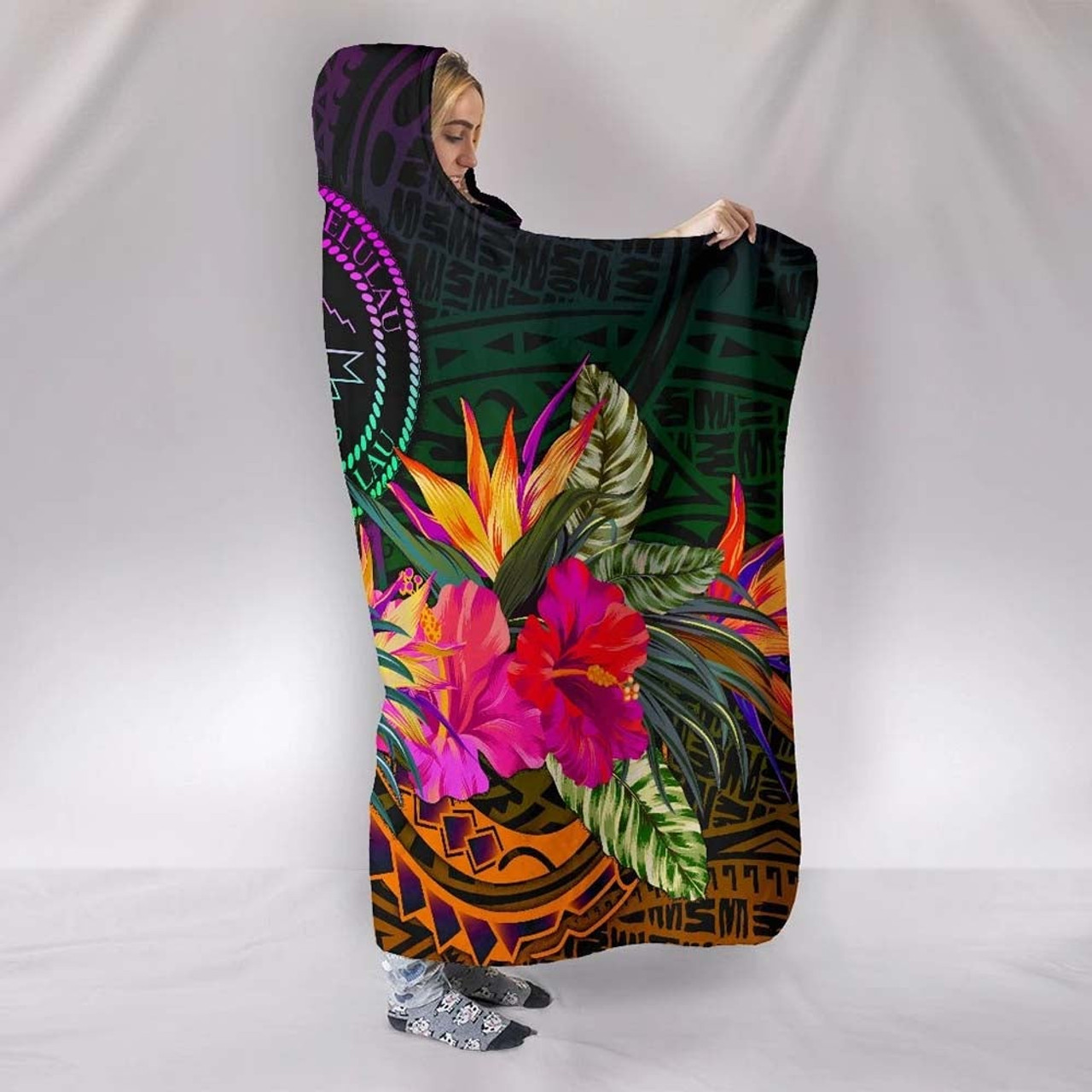 Palau Hooded Blanket - Summer Hibiscus 2