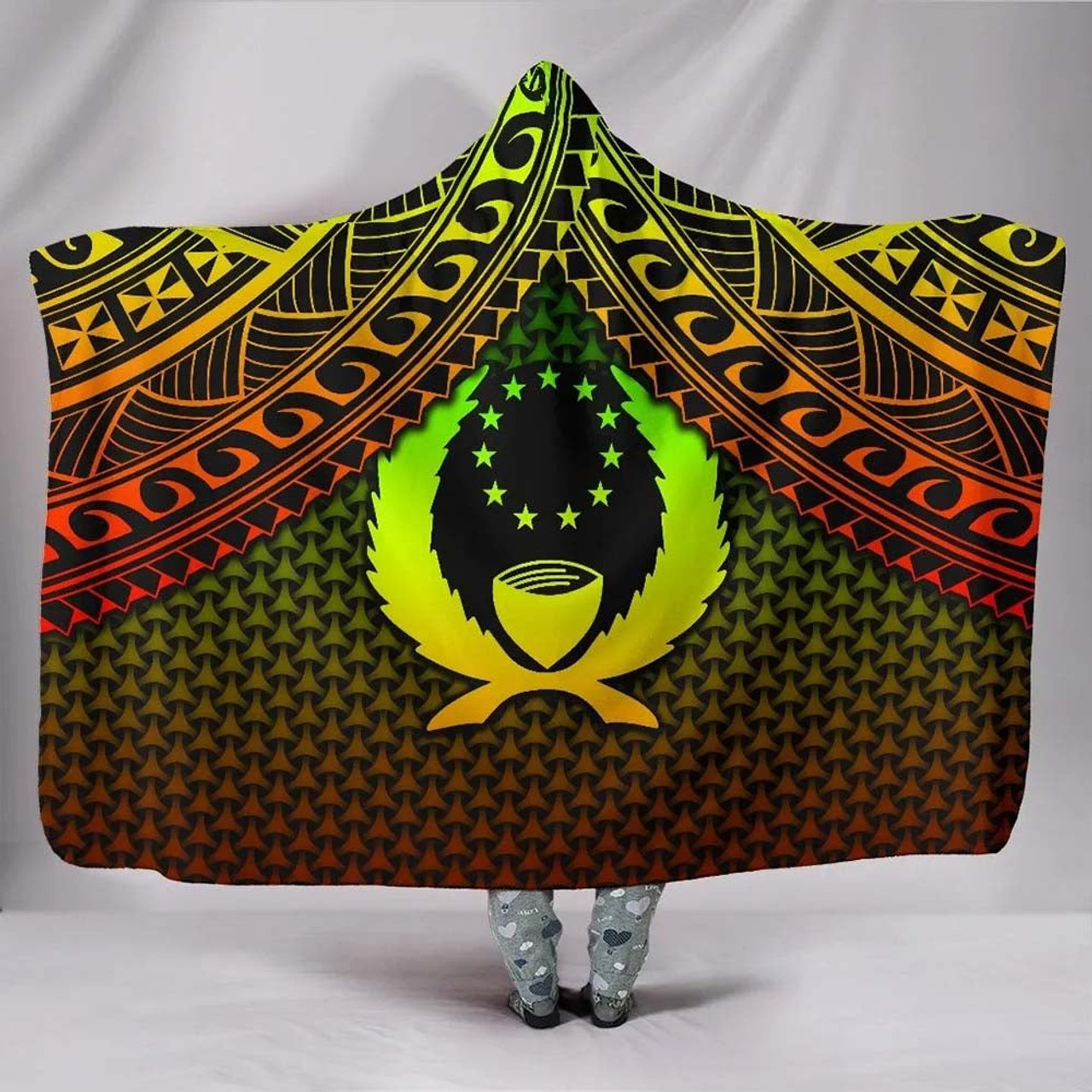 Polynesian Pohnpei Hooded Blanket - Reggae Vintage Polynesian Patterns 1