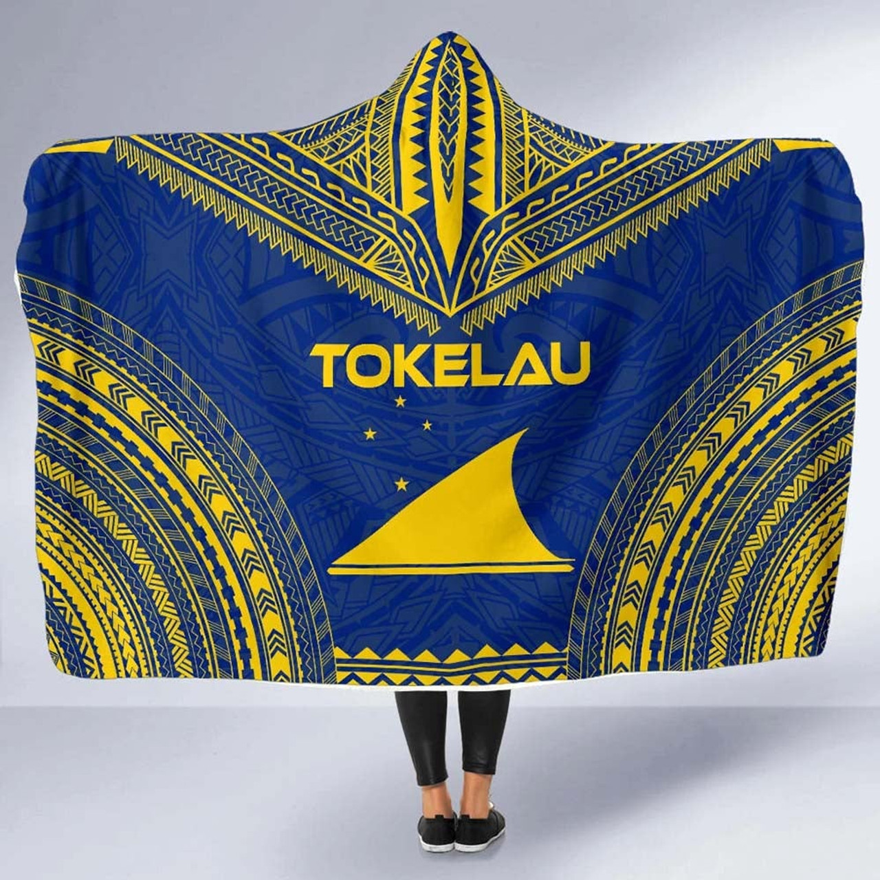 Tokelau Flag Polynesian Chief Hooded Blanket 5
