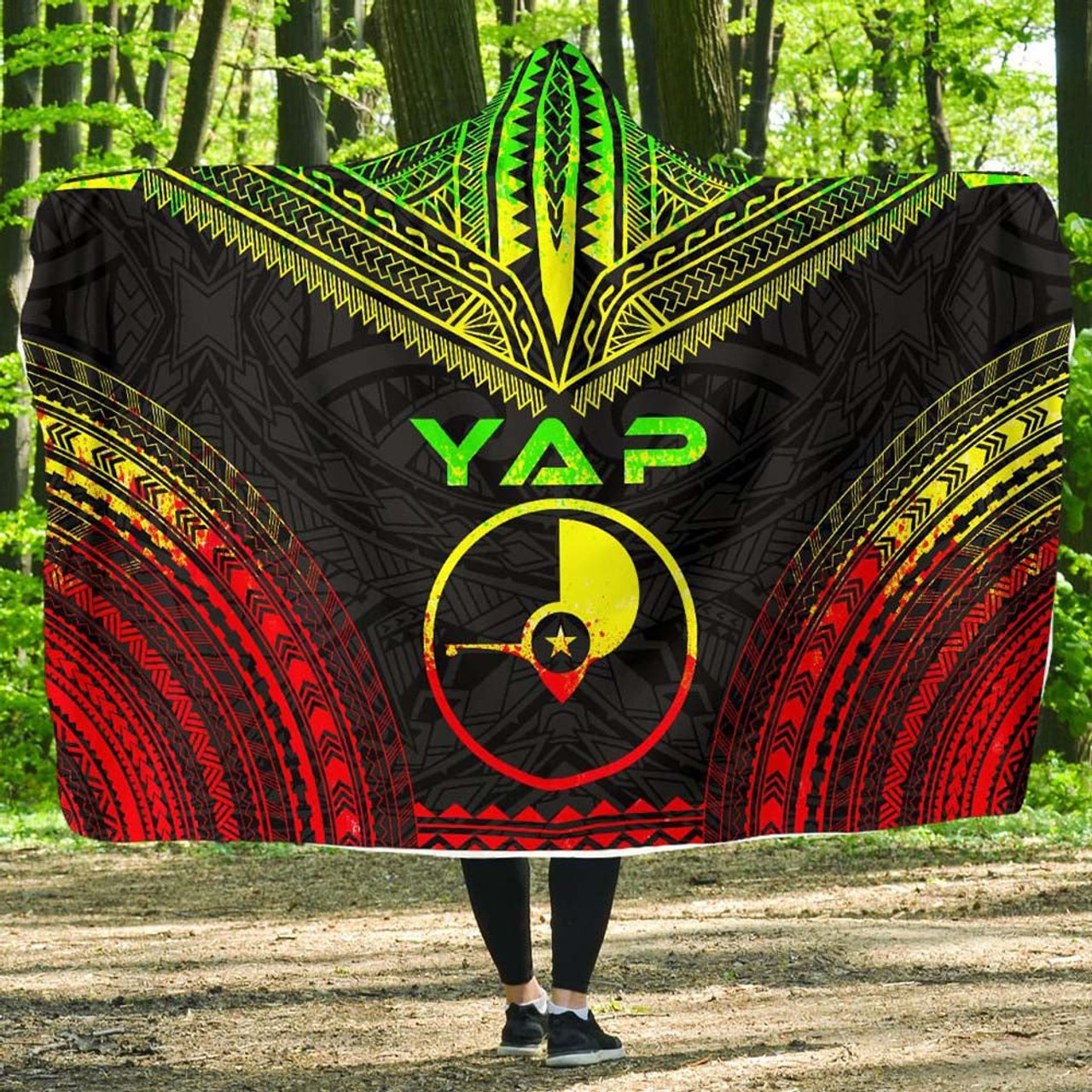 Yap Polynesian Chief Hooded Blanket - Reggae Version 1