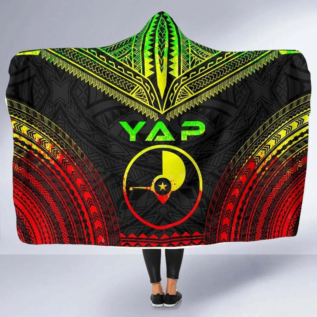 Yap Polynesian Chief Hooded Blanket - Reggae Version 5