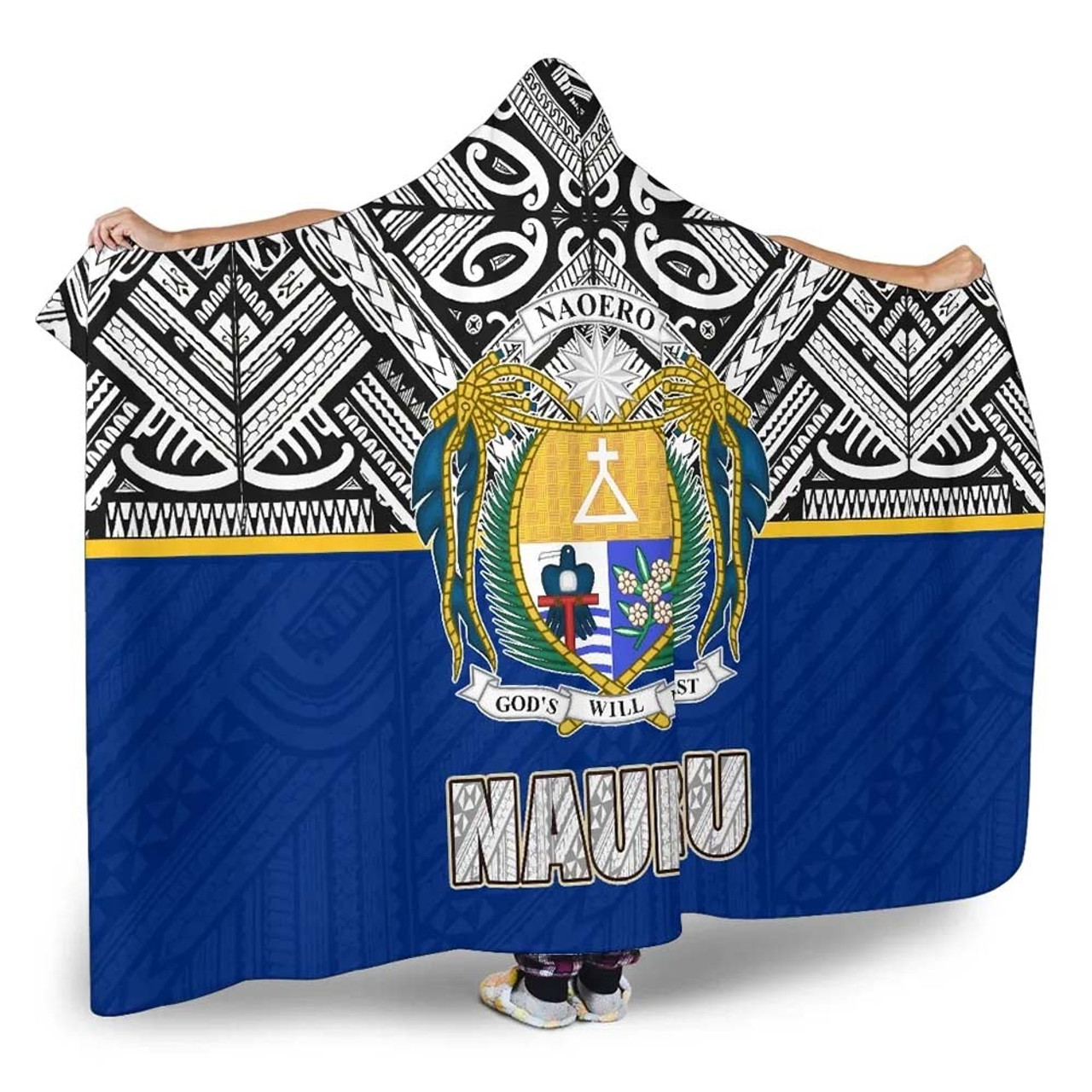 Nauru Hooded Blanket - Polynesian Design 2