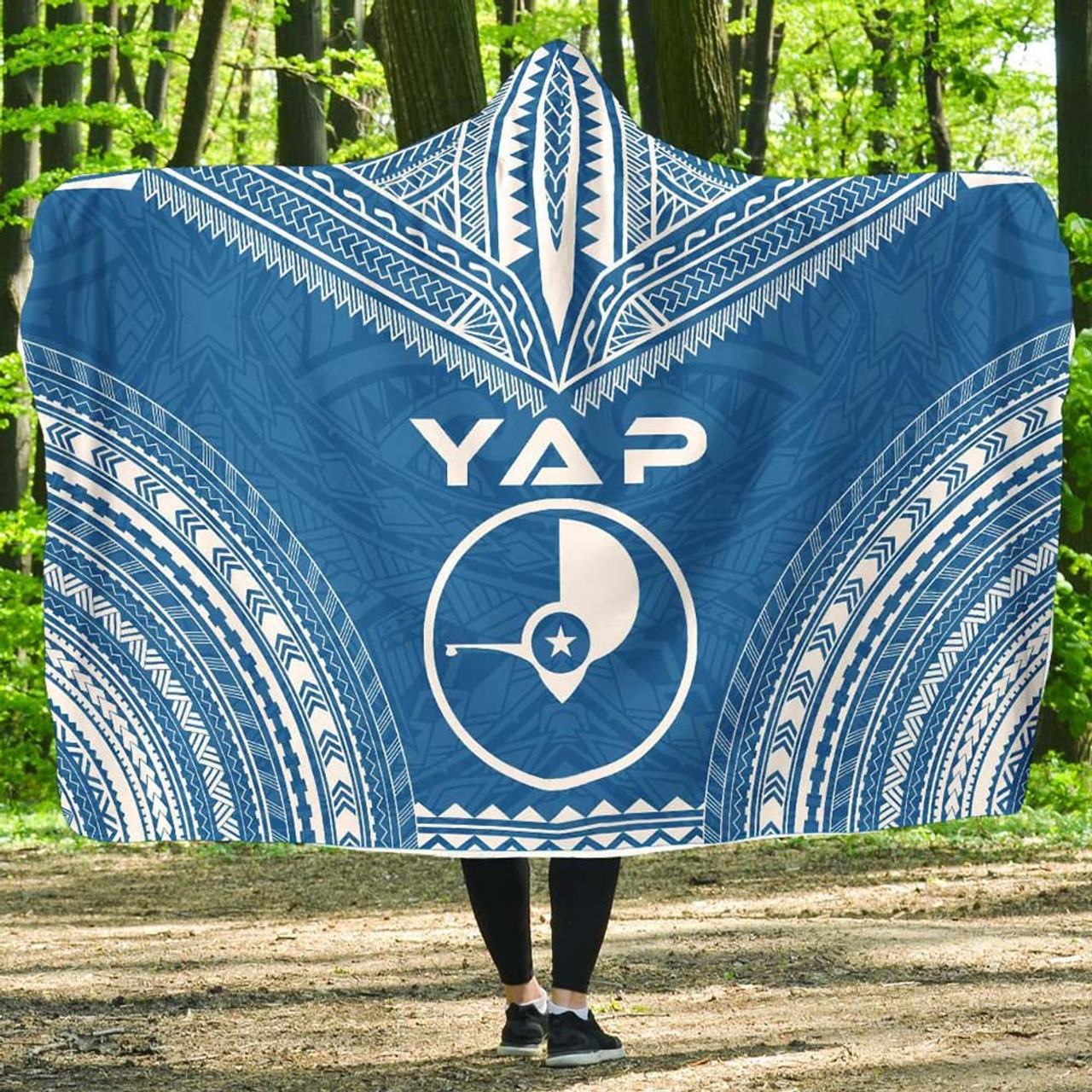 Yap Flag Polynesian Chief Hooded Blanket 1