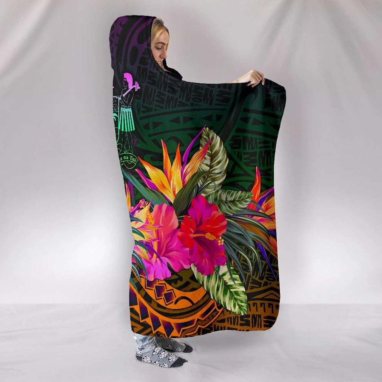 Fiji Hooded Blanket - Summer Hibiscus 2