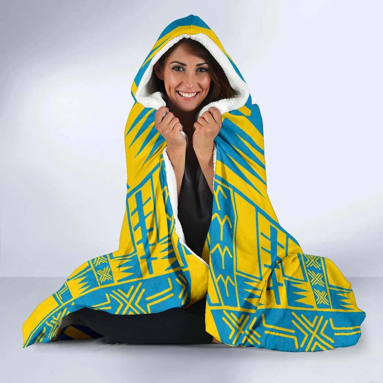 Tuvalu Hooded Blanket - Polynesian Tattoo Flag 3